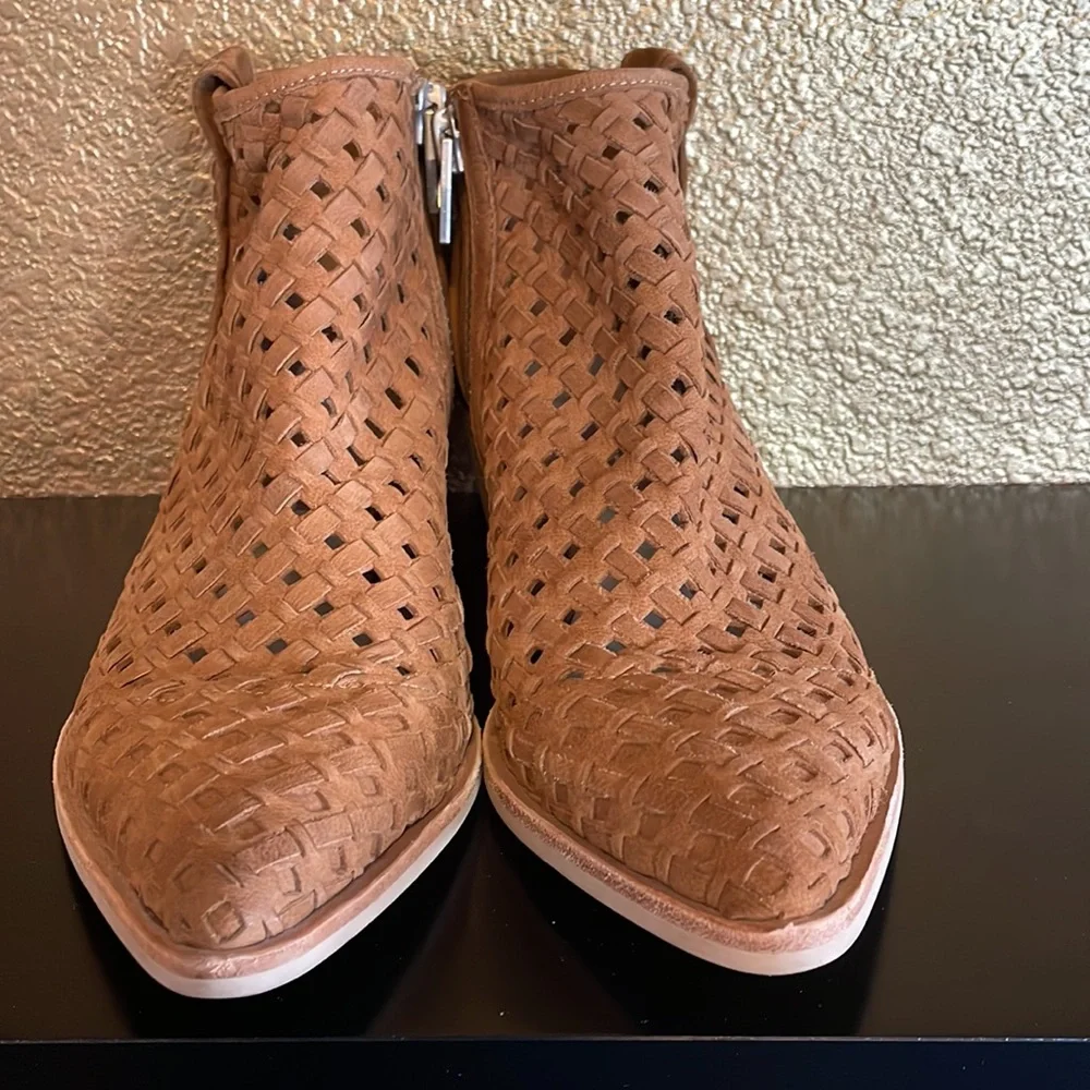 Dolce Vita Tan Woven Ankle Booties - Picture 2 of 8